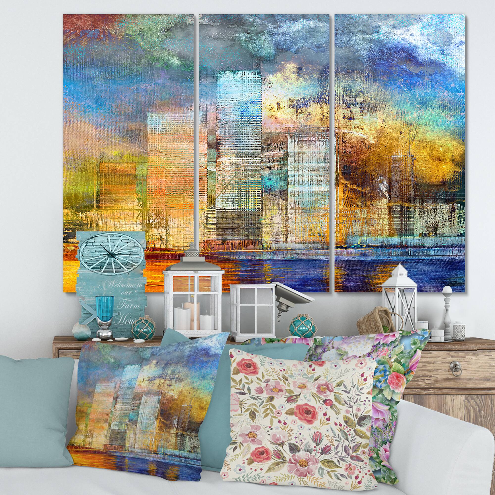 Designart - Skypscrapers By The Bridge In Futuristic City